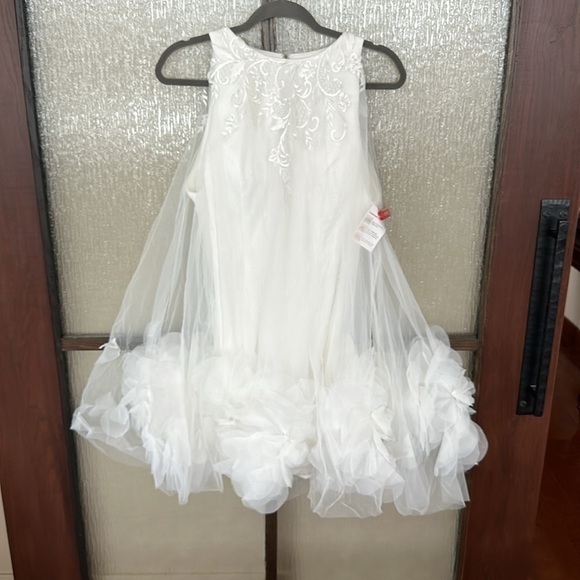 Mac Duggal x Anthropologie Della Appliqué Petal Halter Dress Size 12 New - Picture 9 of 17